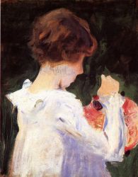 Study of Polly Barnard for \'Carnation, Lily, Lily, Rose\' -  John Singer Sargent Oil Painting