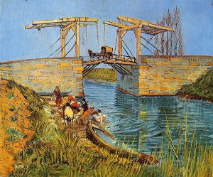 The Langlois Bridge at Arles with Women Washing - Vincent Van Gogh Oil Painting