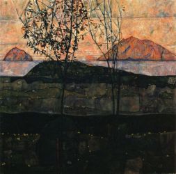 Setting Sun - Egon Schiele Oil Painting