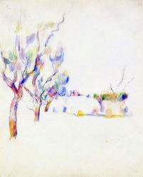 Almond Trees in Provence - Paul Cezanne Oil Painting