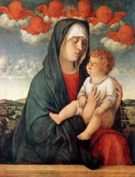 Madonna of Red Angels - Giovanni Bellini Oil Painting