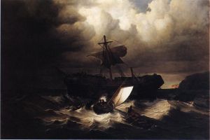 Wreck of an Immigrant Ship off the Cost of New England -  William Bradford Oil Painting