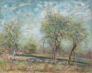 Apple Trees in Bloom - Alfred Sisley Oil Painting