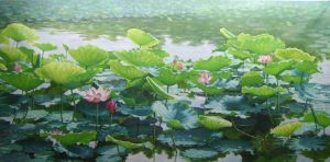 Lotus flower- Oil Painting Reproduction On Canvas