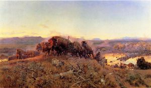 When the Land Belonged to God -   Charles Marion Russell Oil Painting