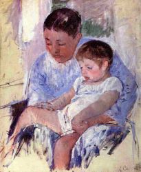 Jenny and Her Sleepy Child -  Mary Cassatt oil painting,