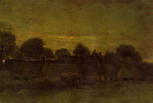 Village at Sunset -   Vincent Van Gogh Oil Painting