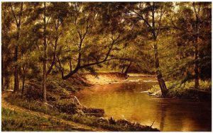 Woodland Interior - Thomas Worthington Whittredge Oil Painting
