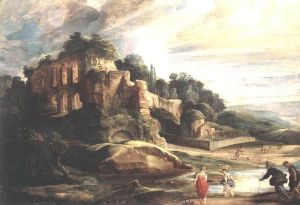 Landscape with the Ruins of Mount Palatine in Rome - Peter Paul Rubens Oil Painting
