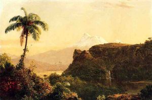 Tropical Landscape -   Frederic Edwin Church Oil Painting