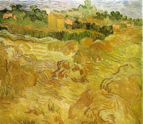 Wheat Fields with Auvers in the Background -  Vincent Van Gogh Oil Painting