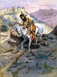 The Alert -   Charles Marion Russell Oil Painting