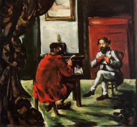 Paul Alexis Reading at Zola\'s House - Paul Cezanne Oil Painting