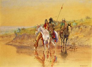Hunt-   Charles Marion Russell Oil Painting