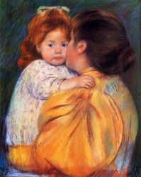 Maternal Kiss -  Mary Cassatt Oil Painting