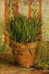 Flowerpot with Chives - Vincent Van Gogh Oil Painting