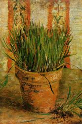 Flowerpot with Chives -  Vincent Van Gogh Oil Painting