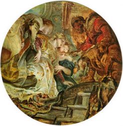 Esther and Ahasverus -   Peter Paul Rubens oil painting