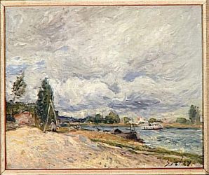 Banks of the Seine II - Alfred Sisley Oil Painting