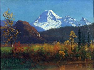 Mt. Rainier from the Southwest - Albert Bierstadt Oil Painting