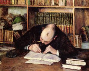 Portrait of a Man Writing in His Study -   Gustave Caillebotte Oil Painting