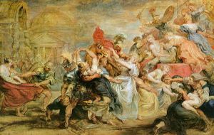 Rape of Sabine Woman -   Peter Paul Rubens Oil Painting