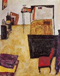 Schiele\'s Room in Neulengbach -   Egon Schiele  Oil Painting