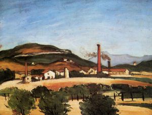 Factories Near Mont de Cengle -   Paul Cezanne Oil Painting