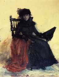 A Lady in Black -   William Merritt Chase Oil Painting