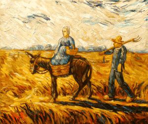 Peasant Couple Going to Work -  Vincent Van Gogh Oil Painting