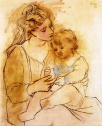 Mother and Child II - Pablo Picasso Oil Painting
