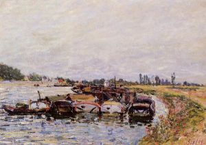 Barge Garage at Saint-Mammes - Oil Painting Reproduction On Canvas