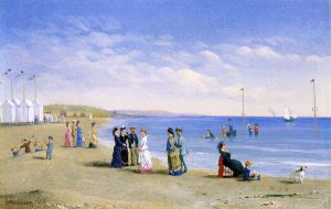 Beach Scene, Trouville-sur-Mer -   Conrad Wise Chapman Oil Painting