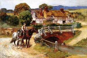 The Old Bridge, Normandy - Frederick Arthur Bridgeman Oil Painting