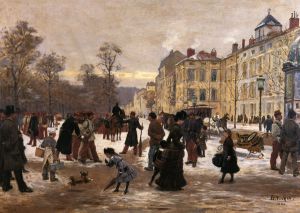 A Winter\'s Day - Oil Painting Reproduction On Canvas