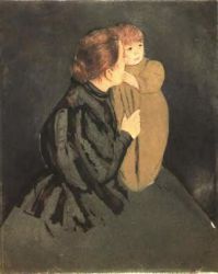 Peasant Mother and Child -   Mary Cassatt Oil Painting