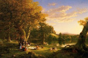 The Picnic -   Thomas Cole Oil Painting