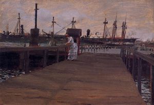 Woman on a Dock -   William Merritt Chase Oil Painting