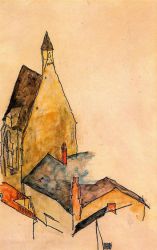 Spitalskirche, Molding -   by Egon Schiele