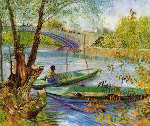 Fishing in the Spring, Pont de Clichy -  Vincent Van Gogh Oil Painting