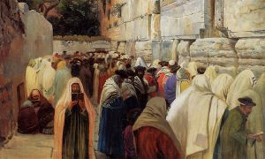 Jews at the Wailing Wall -   Gustav Bauernfeind Oil Painting