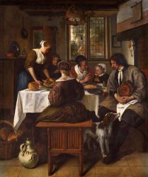 The Prayer before the Meal II -  Jan Steen oil painting