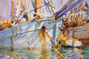 In a Levantine Port -   John Singer Sargent Oil Painting