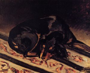 The Dog Rita Asleep - Jean Frederic Bazille Oil Painting