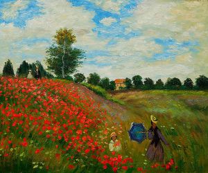 Poppy Field in Argenteuil II - Claude Monet Oil Painting