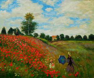 Poppy Field in Argenteuil II -  Claude Monet Oil Painting