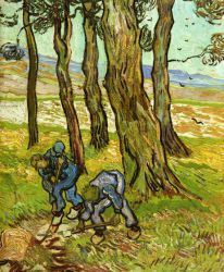 Two Diggers among Trees -   Vincent Van Gogh Oil Painting