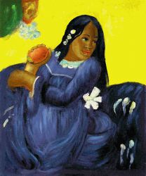 Woman with a Mango II - Oil Painting Reproduction On Canvas