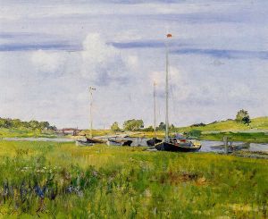 At the Boat Landing -  William Merritt Chase Oil Painting