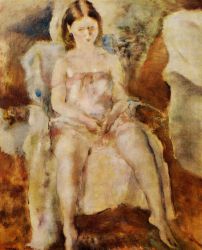 Seated Young Girl III - Jules Pascin Oil Painting